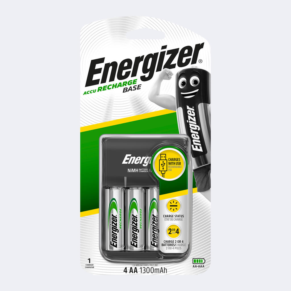 Bateriju lādētājs Energizer NiMH, USB 4 AA/AAA, 4 AA / HR06 baterijas