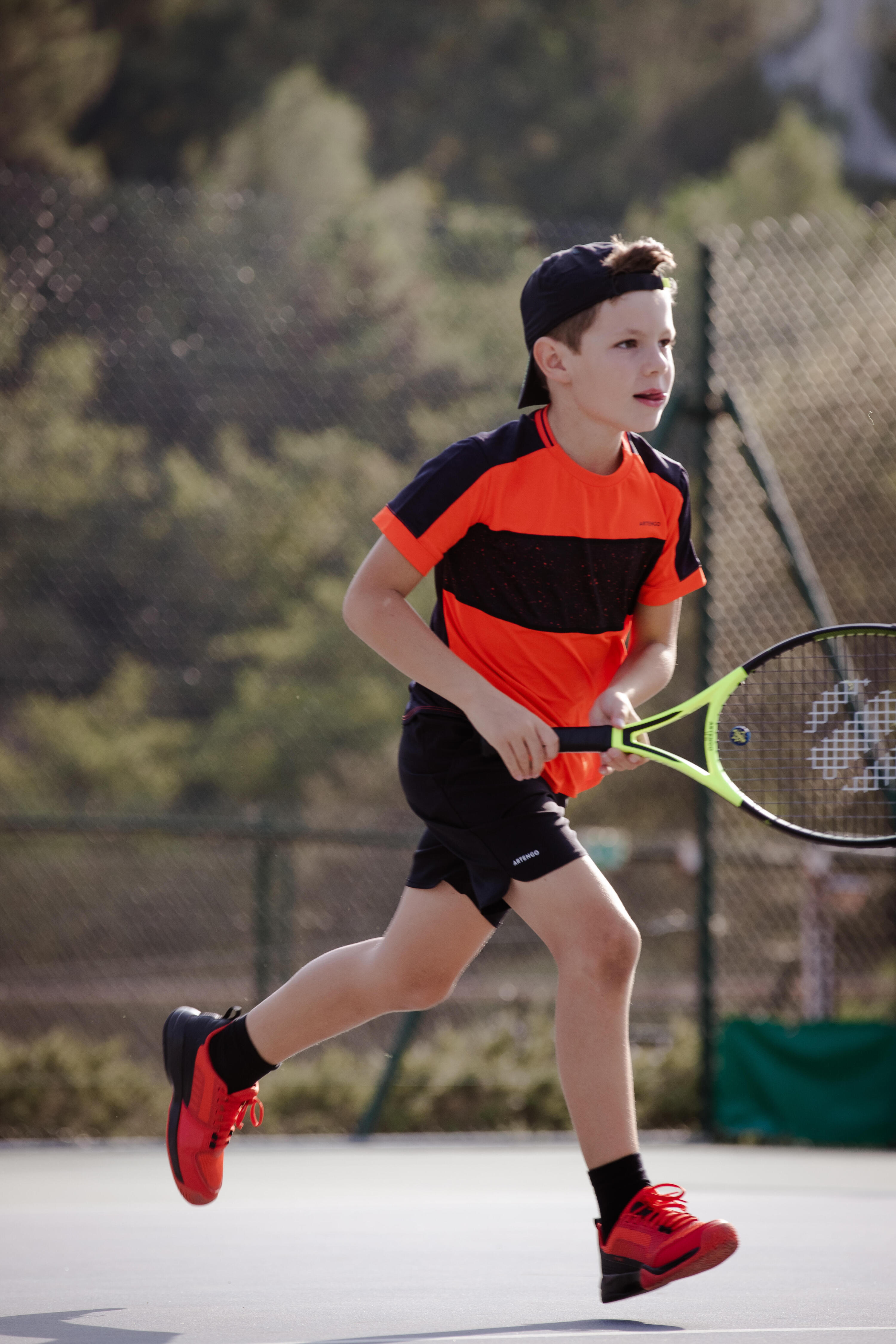 TENNISSCHOENEN VOOR KINDEREN TS500 FAST VETERS LAVA 11/12