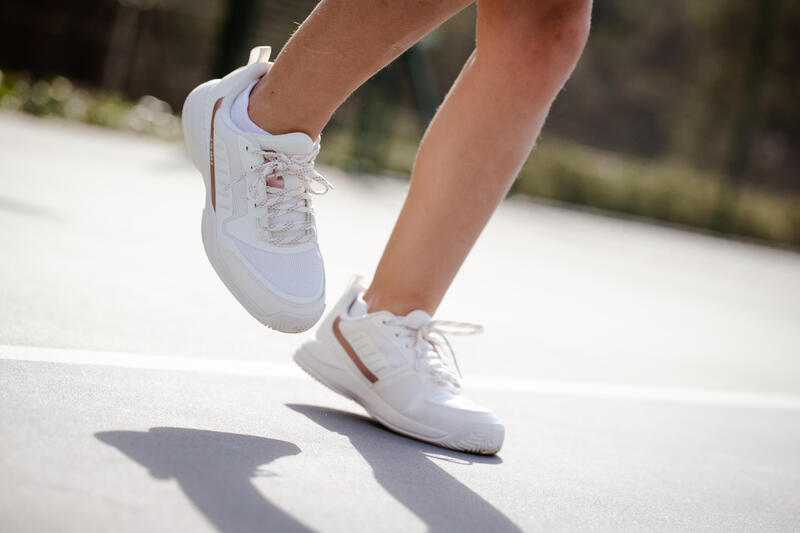 Çocuk Bağcıklı Tenis Ayakkabısı - Beyaz-  35/39 Numara - TS500 Fast
