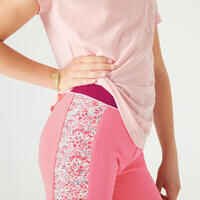 Girls' Breathable Cropped Bottoms S500 - Pink