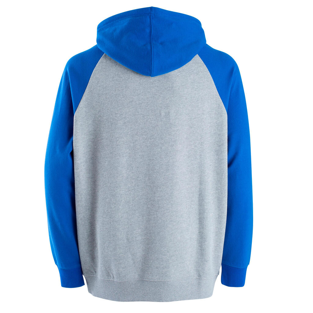 Men's/Women's Raglan Sleeve Hooded Sweatshirt Nova - Grey/Blue