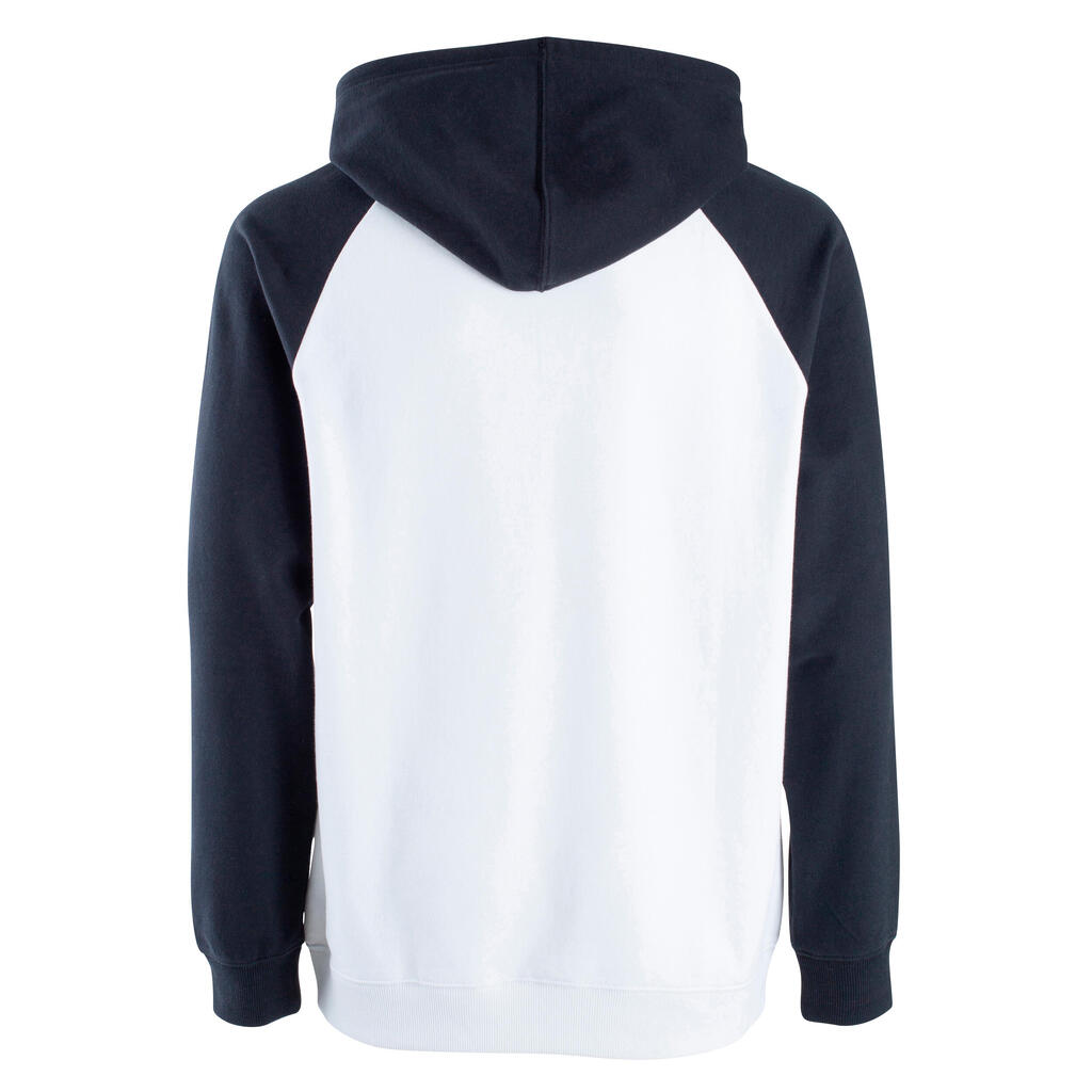 Men's/Women's Raglan Sleeve Hooded Sweatshirt Nova - White/Black