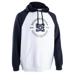 SKATEBOARDHOODIE VOOR HEREN EN DAMES NOVA RAGLANMOUWEN WIT/ZWART