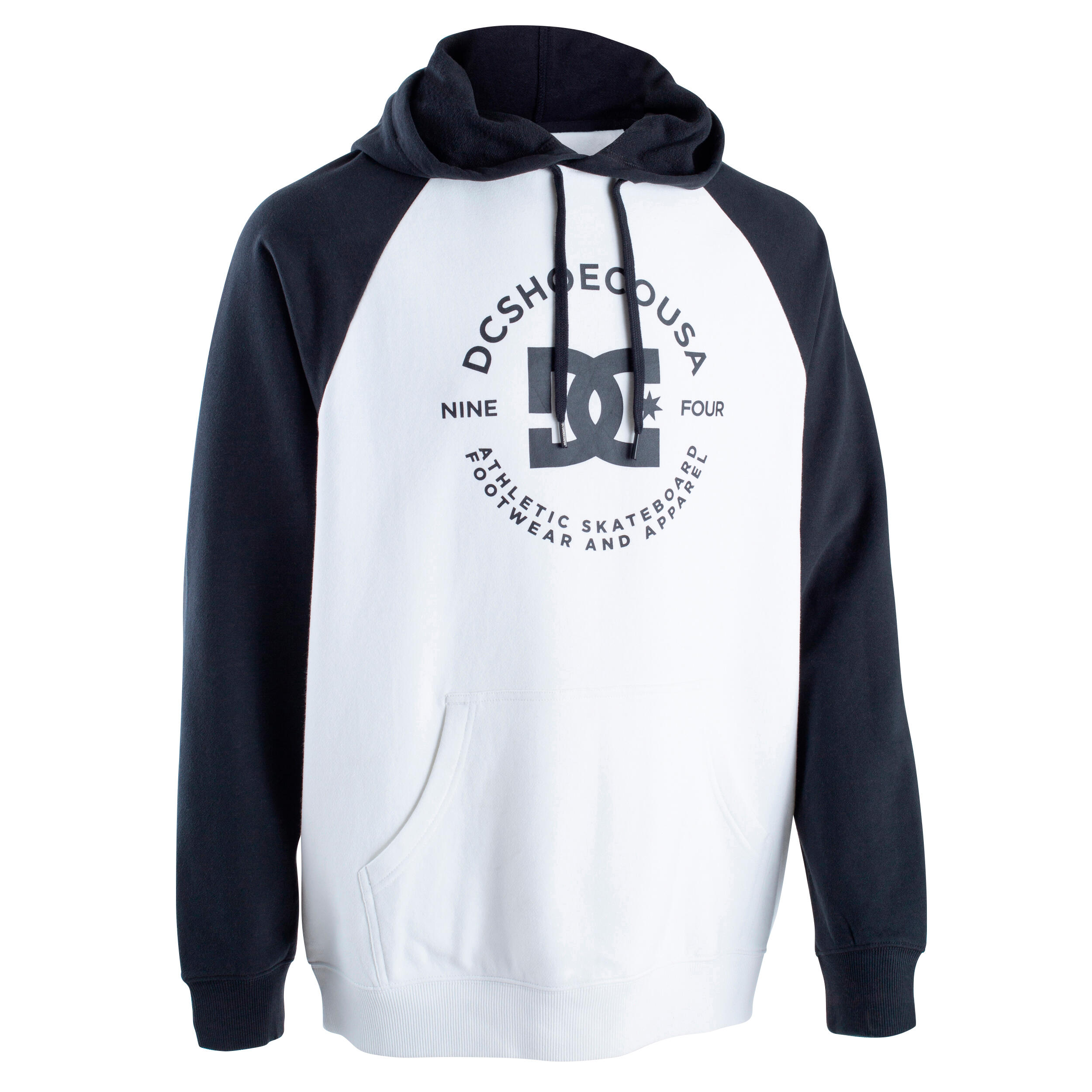 DC SHOES FELPA CON CAPPUCCIO DA UOMO E DA DONNA NOVA RAGLAN BIANCO E NERO