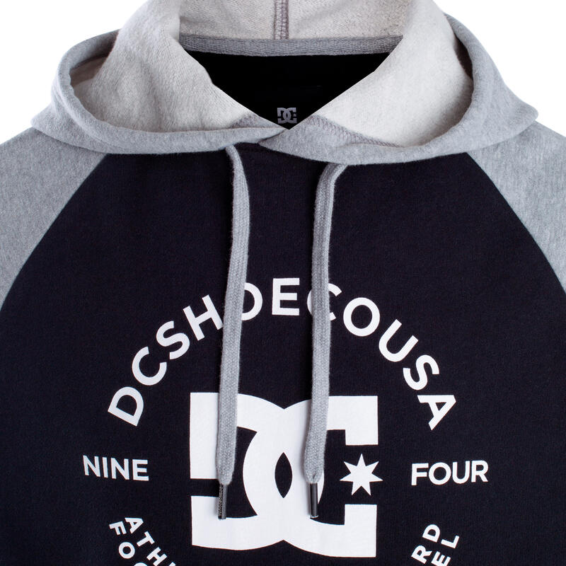 SKATEBOARDHOODIE VOOR HEREN EN DAMES NOVA RAGLANMOUWEN ZWART/GRIJS