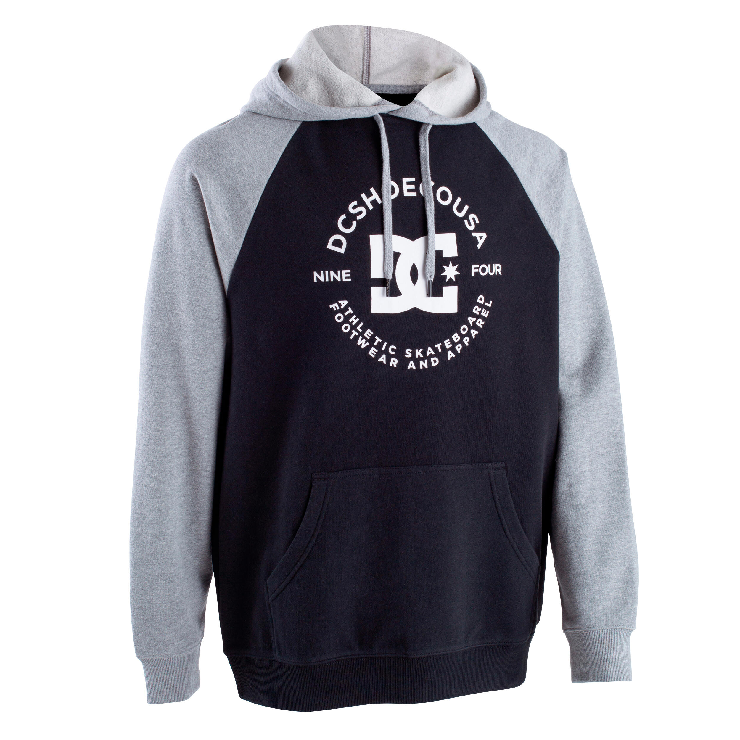 DC SHOES Men's/Women's Raglan Sleeve Hooded Sweatshirt Nova - Black/Grey