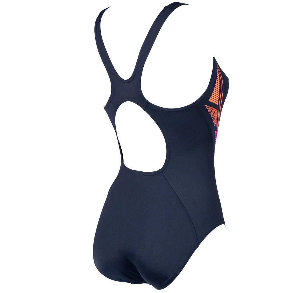 Naiste ujumistrikoo Speedo Muscleback, tumesinine, roosa