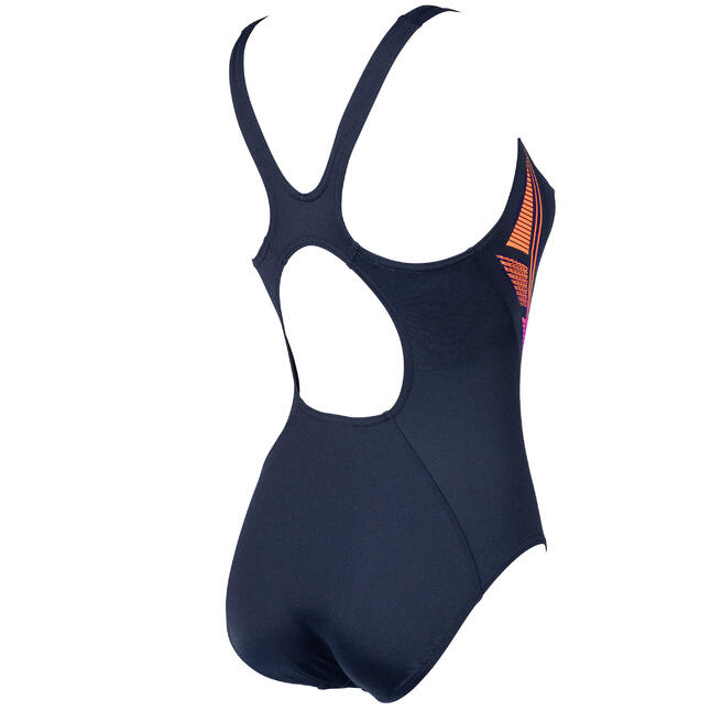 Women’s Swimming 1Piece Swimsuit Speedo Muscleback Navy Pink SPEEDO