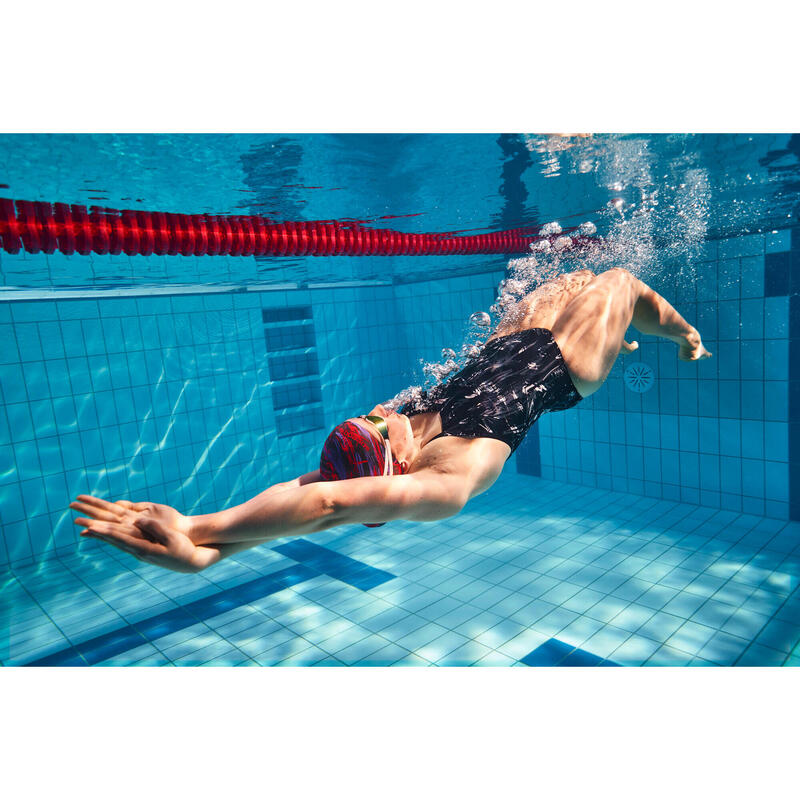 Bañador Mujer natación Speedo Allover negro gris