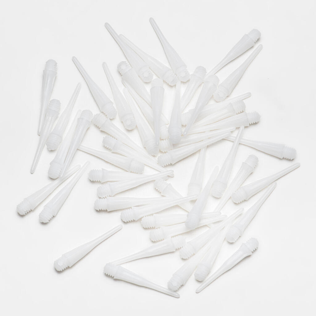 Plastikiniai (minkšti) smigių antgaliai, 50 vienetų, balti