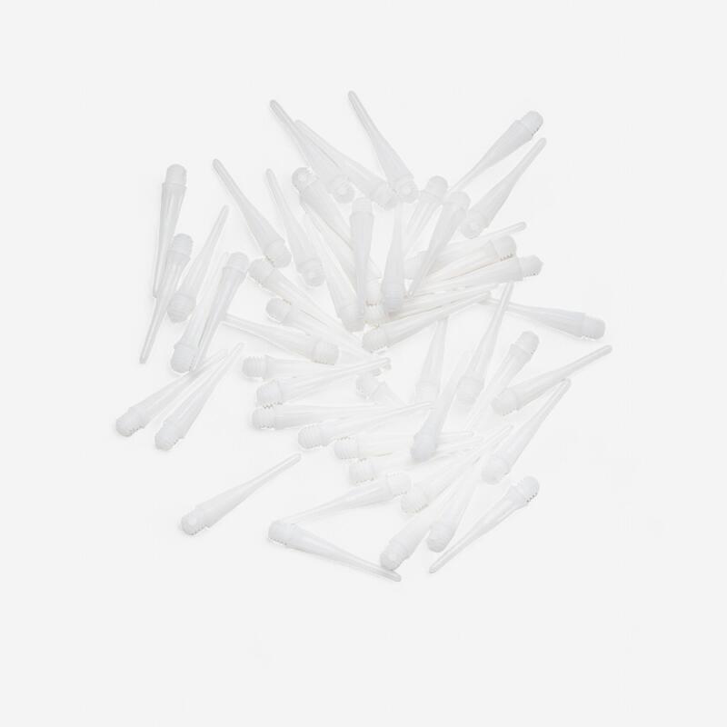 50 Plastic (Soft Tip) Dart Tips White CANAVERAL Decathlon