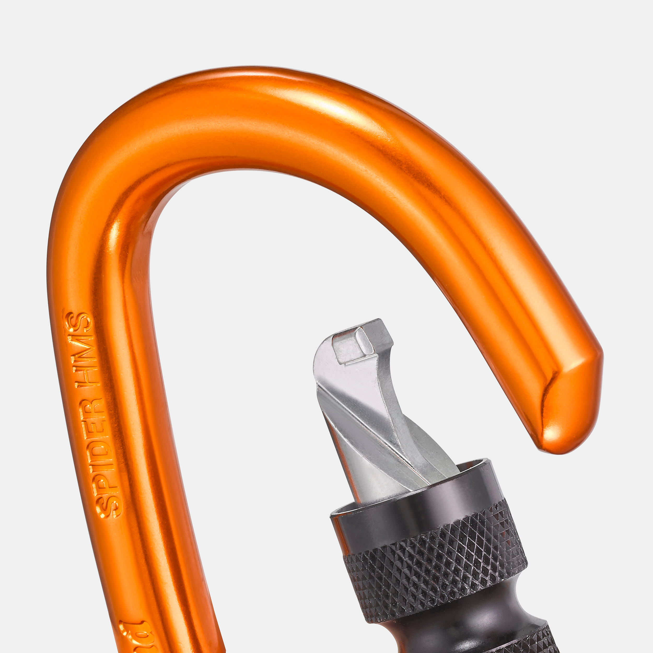 Climbing and Mountaineering Screw Snap Hook - Fluo coral orange - Simond -  Decathlon