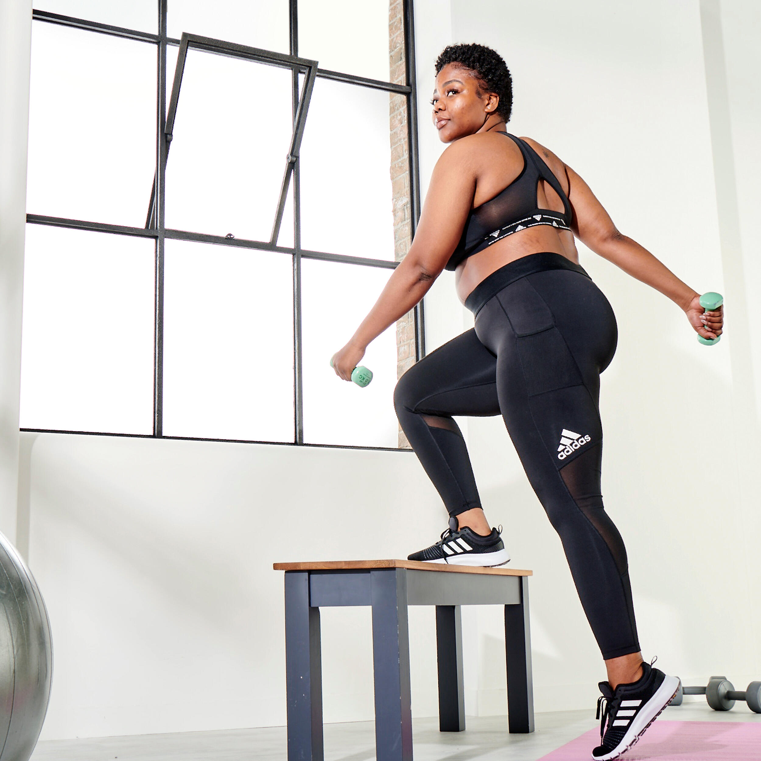 Leggings donna Adidas vita alta neri ADIDAS | DECATHLON