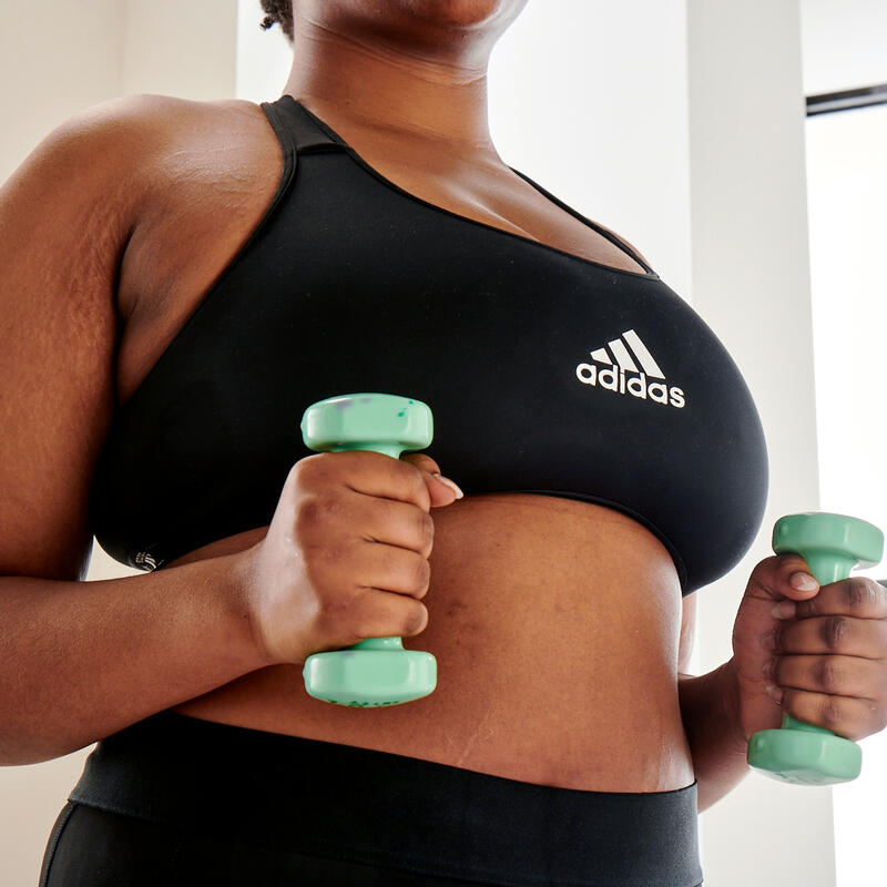 Top donna fitness Adidas badge of sport sostegno alto nero