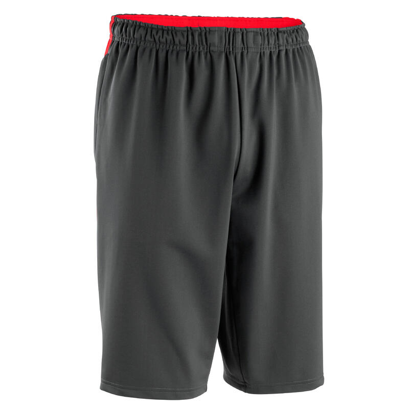 Pantalón corto Fútbol Adulto Viralto rojo y gris carbono