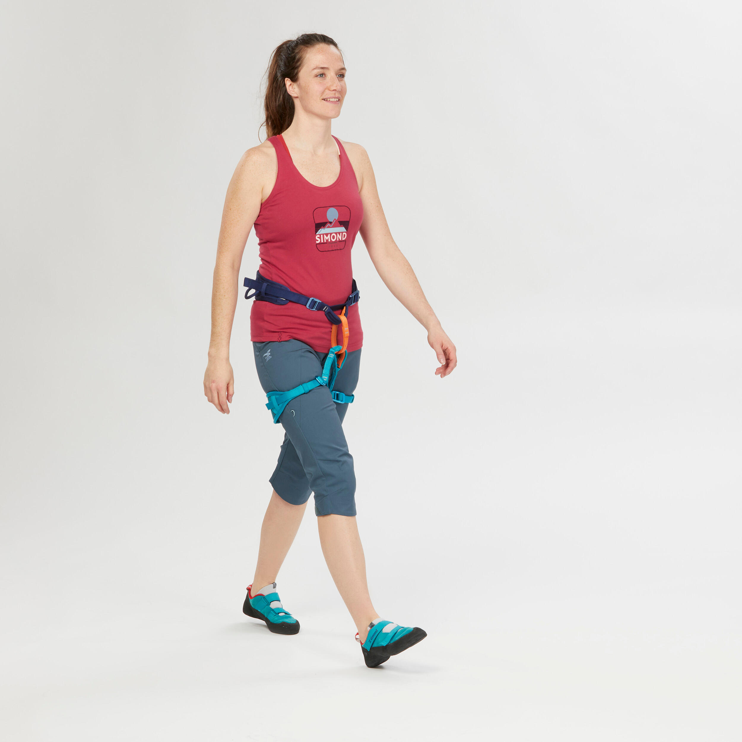 Pantalón corsario de escalada Mujer Vertika gris 3/7