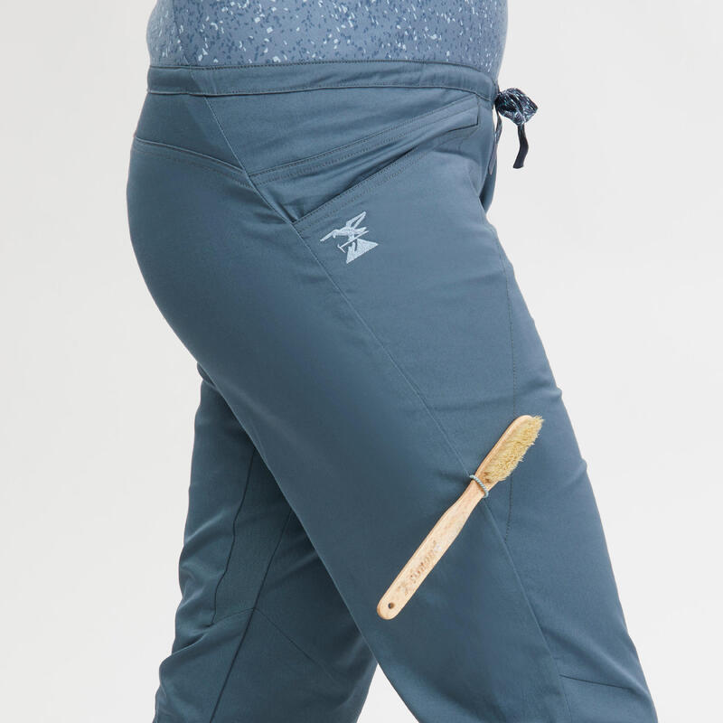 Pantalón corsario de escalada Mujer Vertika gris