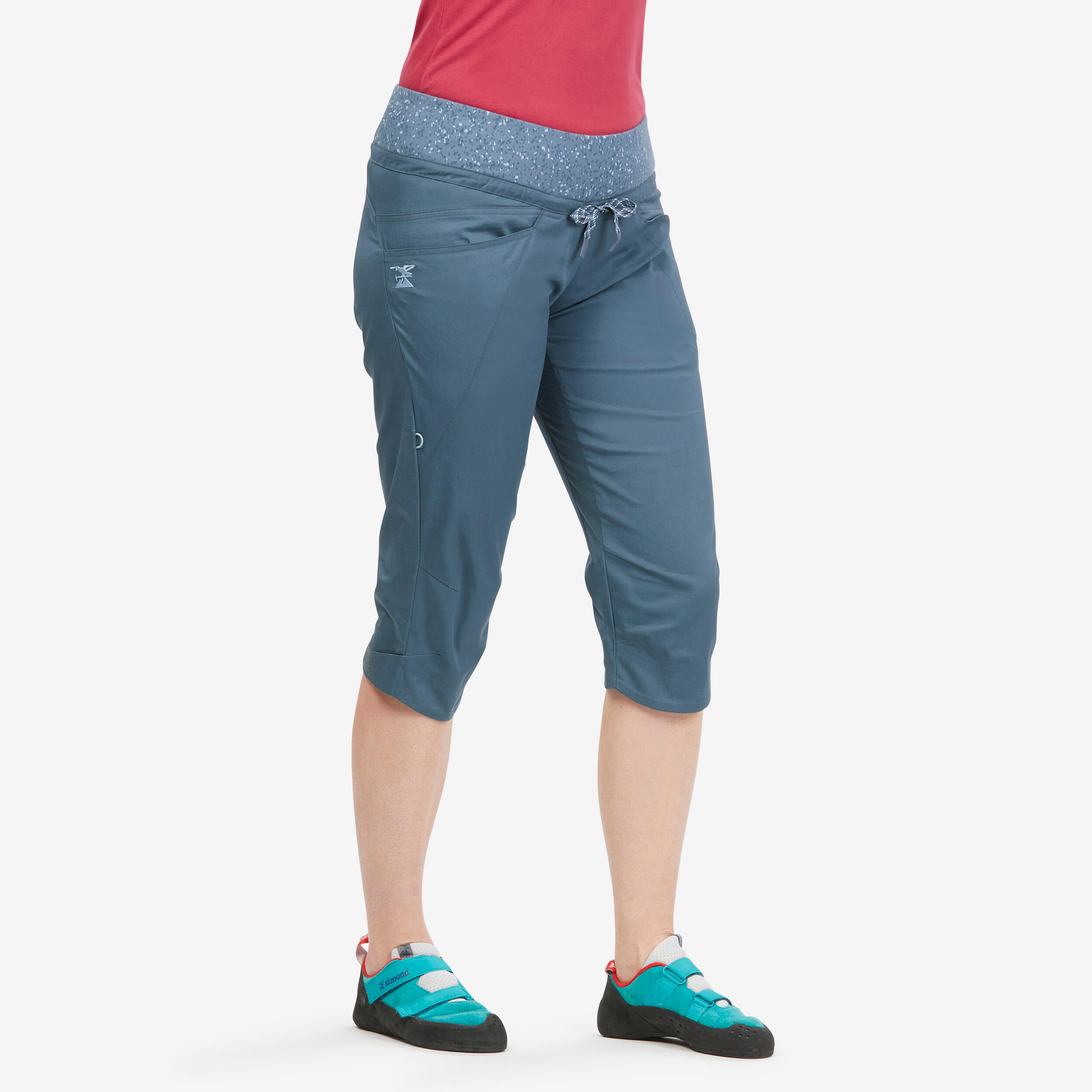 Pantalón corsario de escalada Mujer Vertika gris 1/7