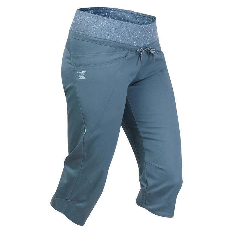 Pantalón corsario de escalada Mujer Vertika gris