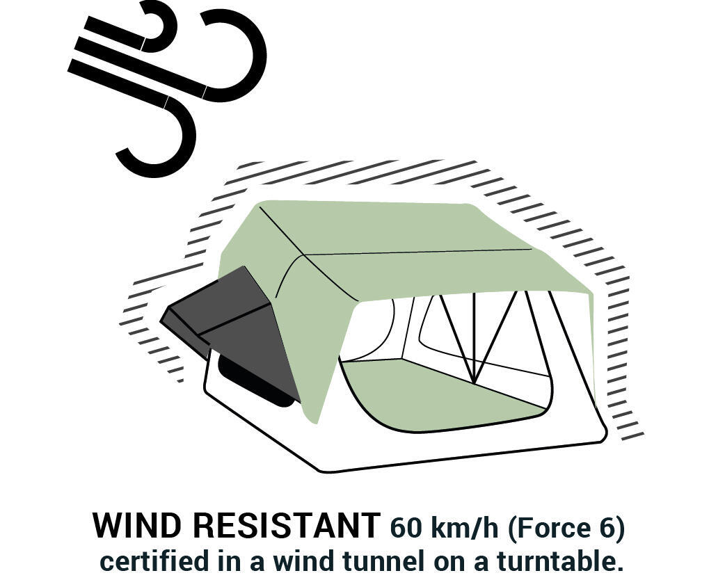 Użytkowanie namiotu dachowego Quechua MH900 F&B 2os.: rozkładanie