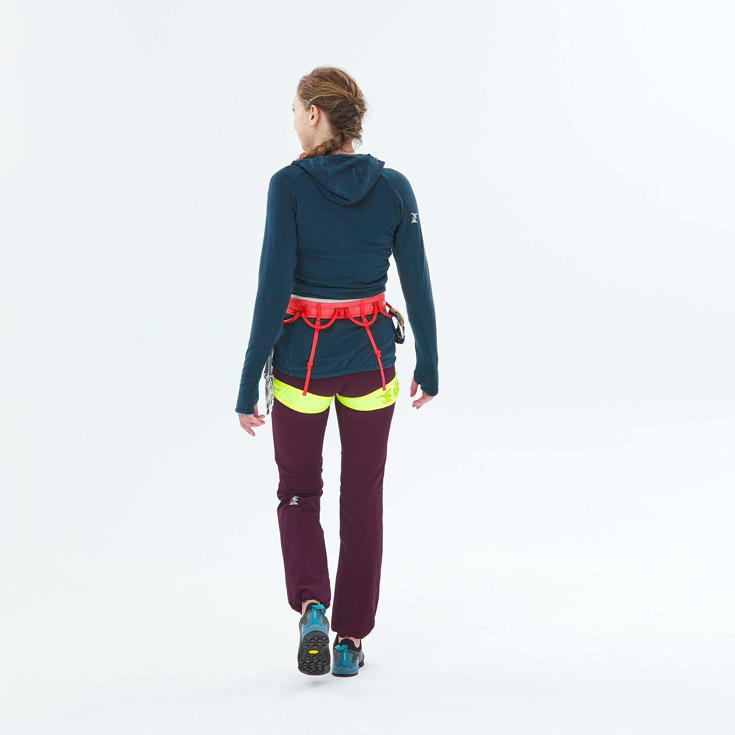 Women's climbing and mountaineering lightweight trousers - ROCK EVO - Bordeaux 10/11