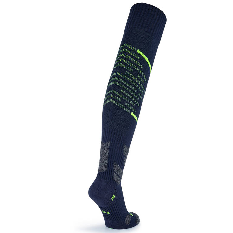 Kids' High Football Socks CLR - Blue/Neon Yellow