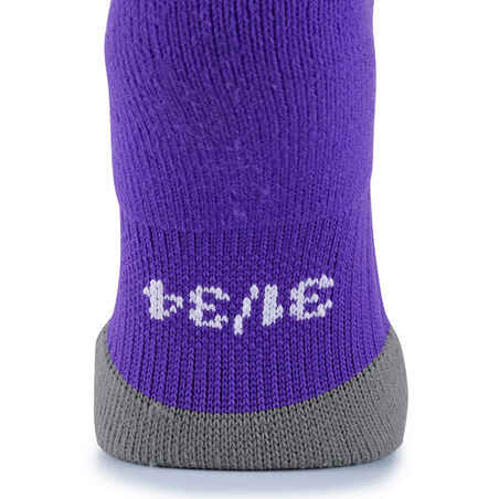Kids' Football Socks F500 - Purple Striped