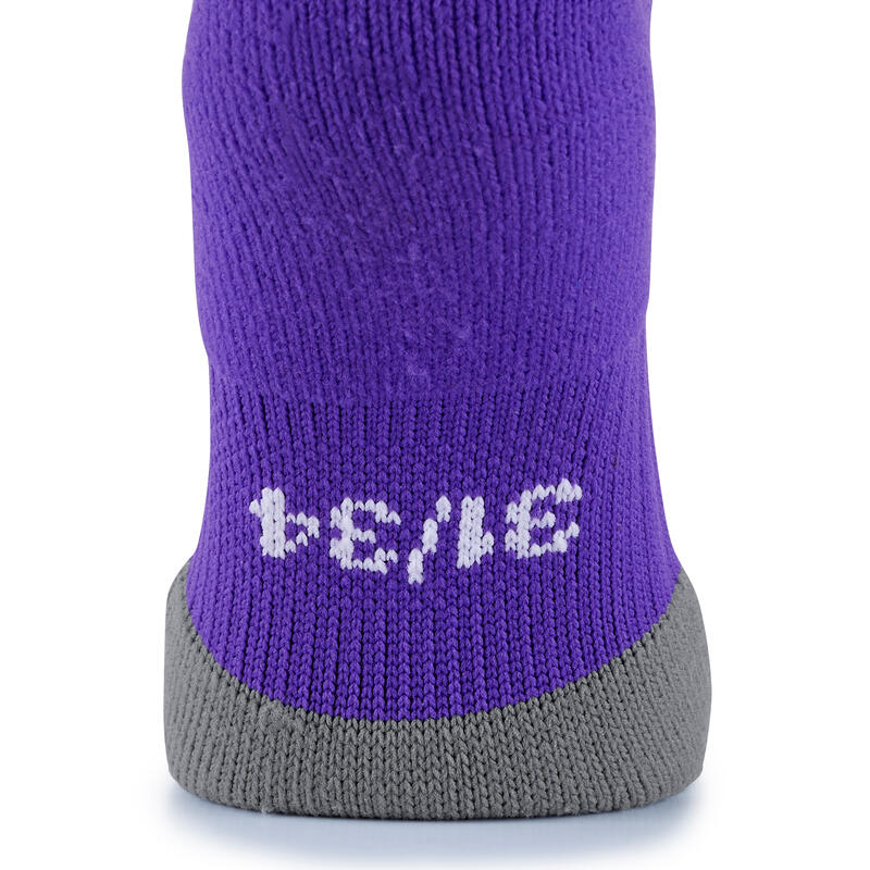 Chaussettes de football enfant VIRALTO CLUB JR rayées violet