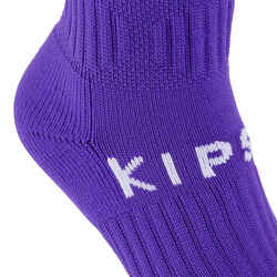 Kids' Football Socks F500 - Purple Striped