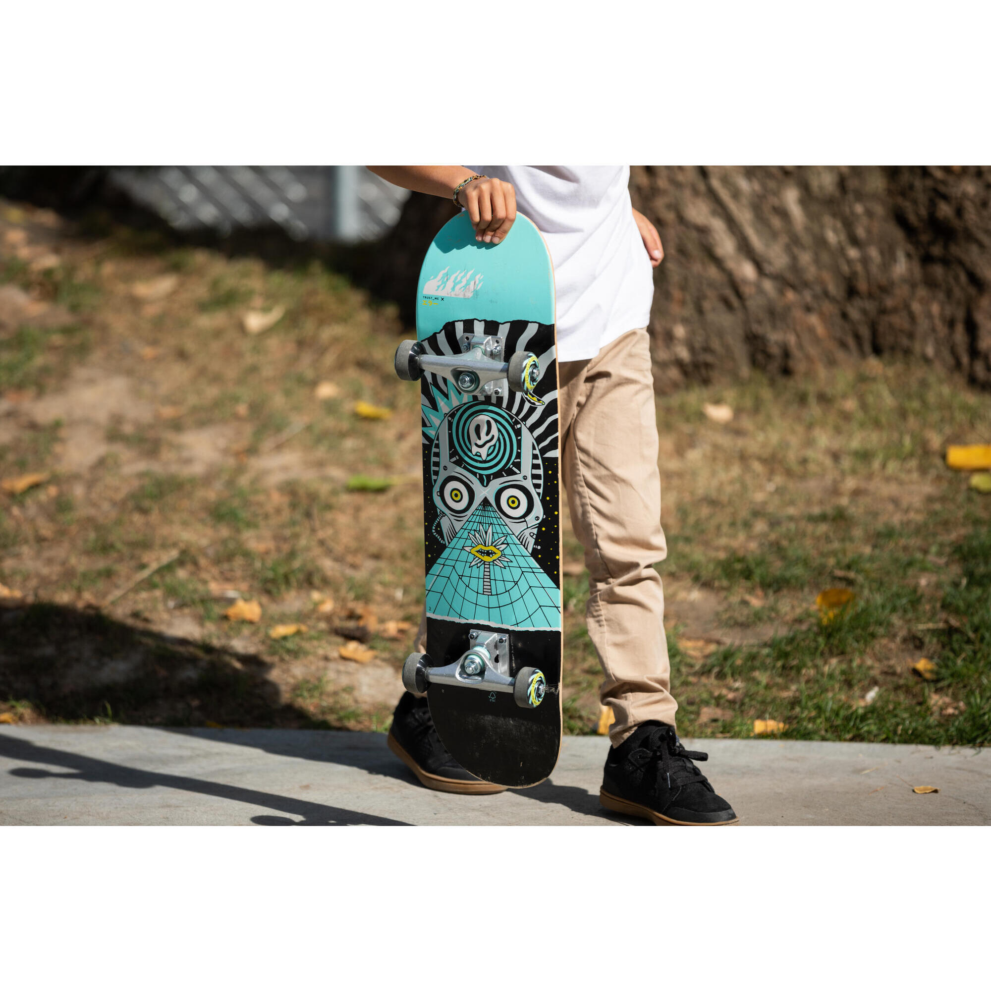 SKATEBOARD PER BAMBINI DA 8 A 12 ANNI CP100 MID COSMIC MISURA 7,6