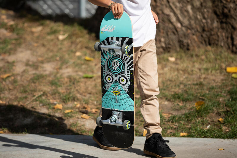 PLANCHE DE SKATE ENFANT 8 - 12 ANS CP100 MID COSMIC TAILLE 7.6"