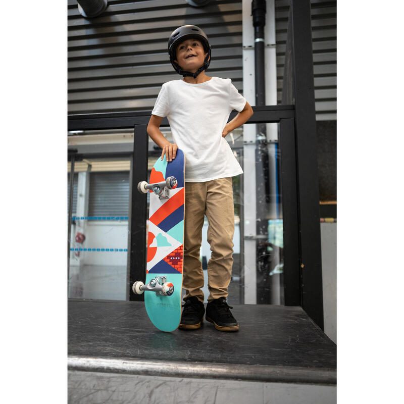 Skateboard voor kinderen van 8-12 jaar CP100 Mid Geometric maat 7.6"