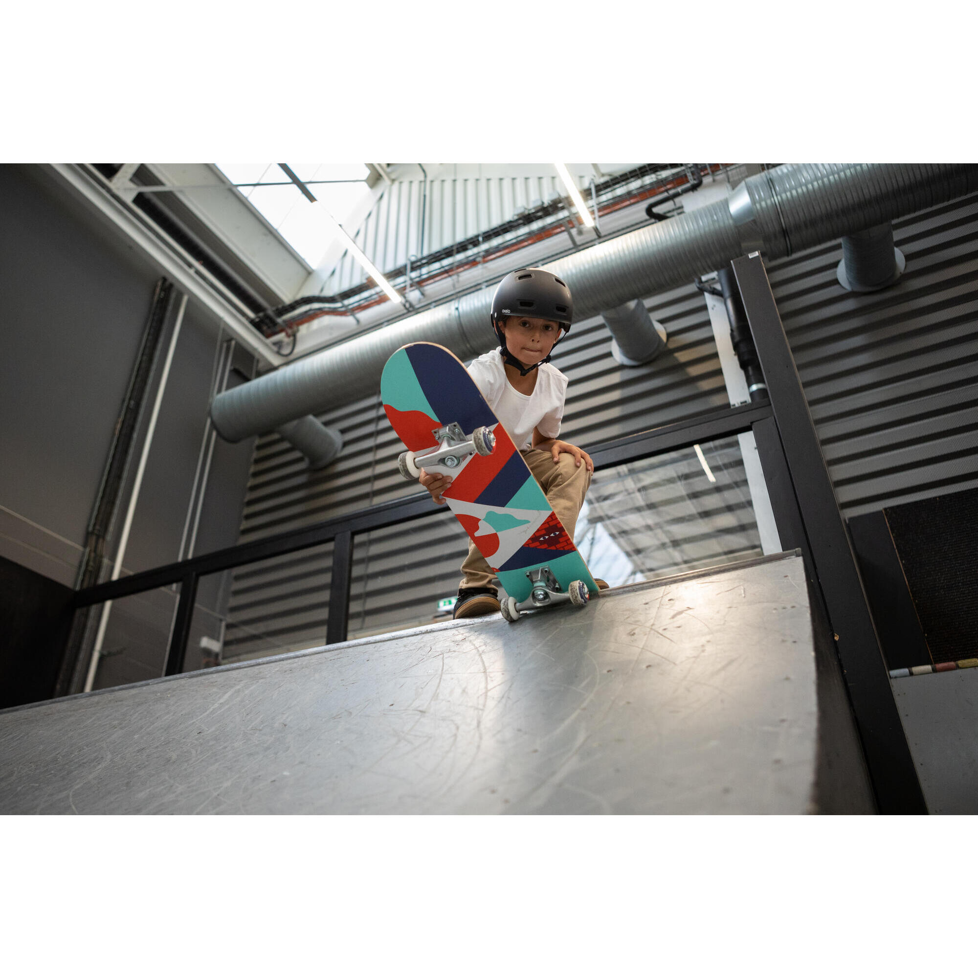 SKATEBOARD PER BAMBINI 8 - 12 ANNI CP100 MID GEOMETRIC MISURA 7,6