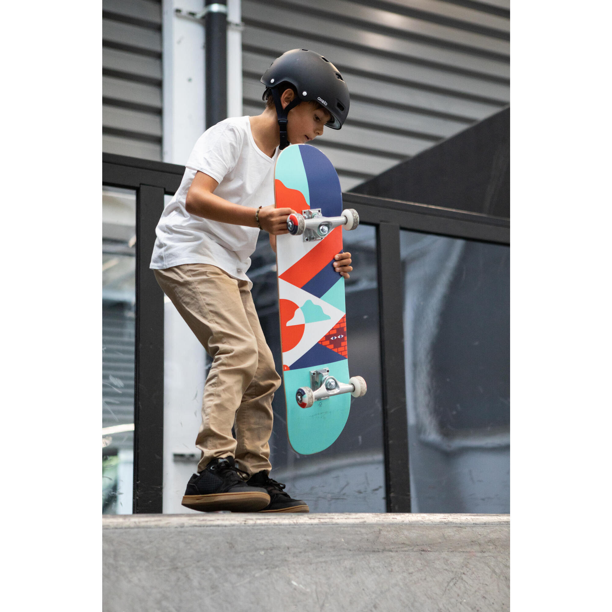 SKATEBOARD PER BAMBINI 8 - 12 ANNI CP100 MID GEOMETRIC MISURA 7,6