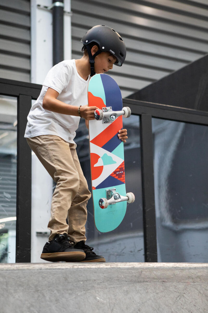 PLANCHE DE SKATE ENFANT 8 - 12 ANS CP100 MID GEOMETRIC TAILLE 7.6"