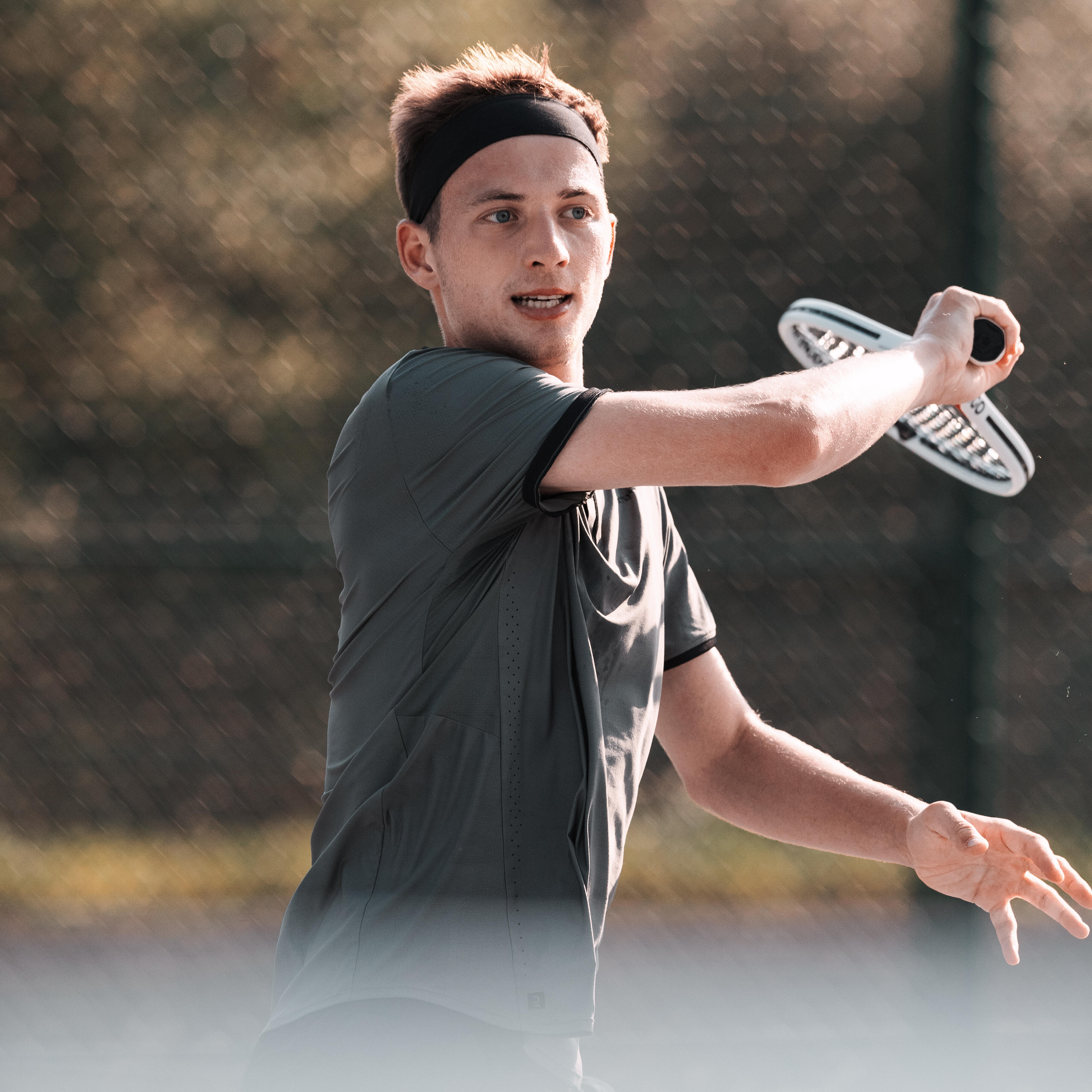 Uomo  ARTENGO Maglietta da tennis a maniche corte - DRY+ Khaki