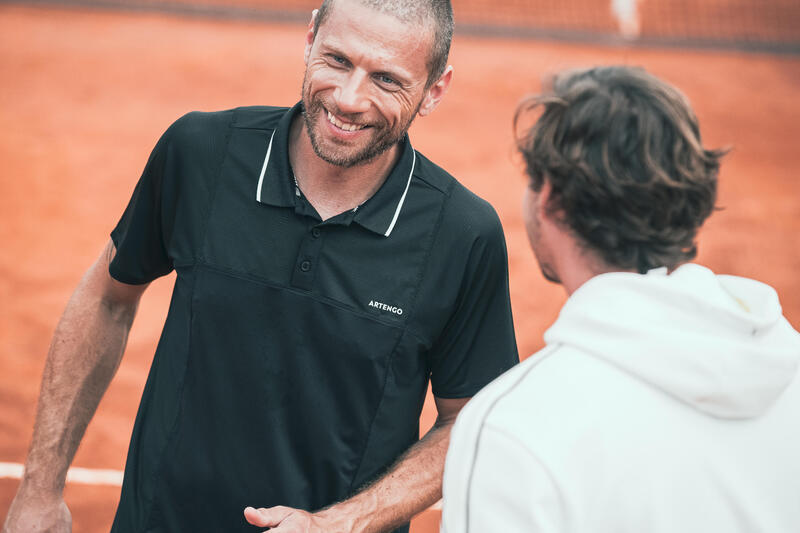 Erkek Kısa Kollu Polo Tenis Tişörtü - Siyah - DRY