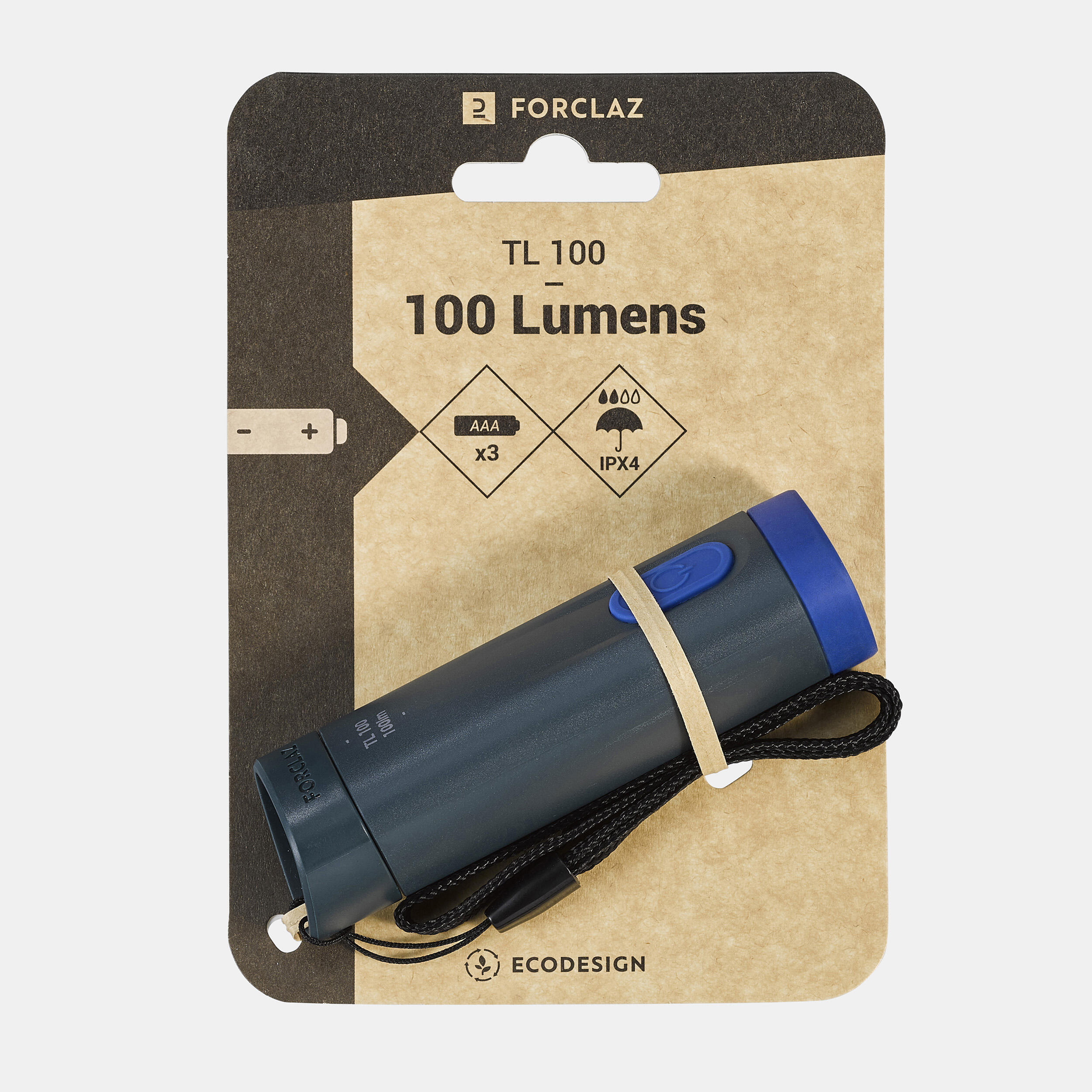 TL 100 hiking battery-powered flashlight 100 lm - FORCLAZ