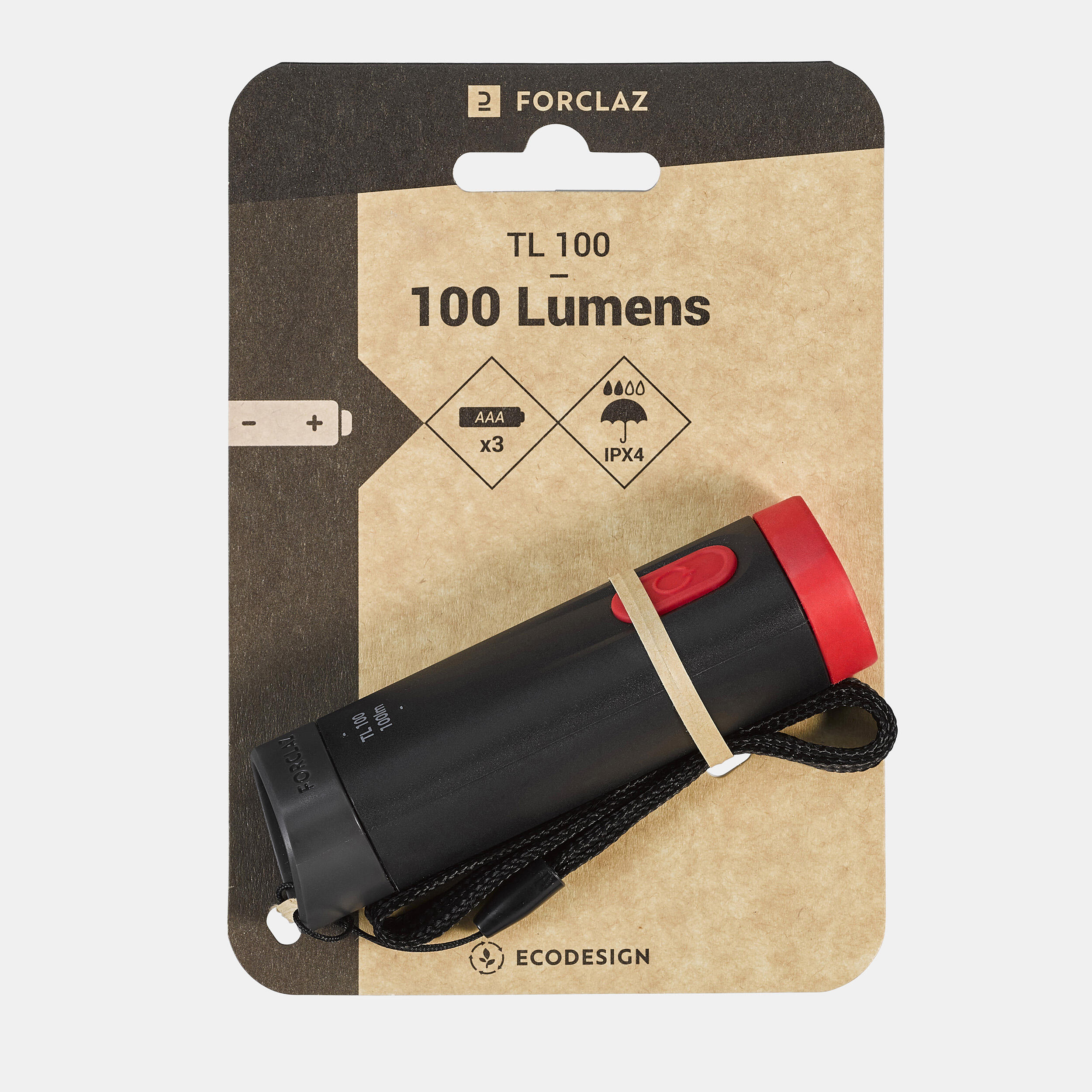 TL 100 hiking battery-powered flashlight 100 lm - FORCLAZ