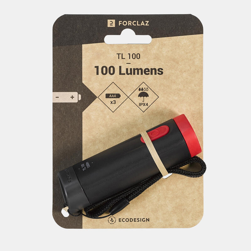 Lanternă cu baterii TL100 100 lumeni Roșu