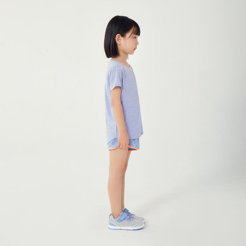 Girls' and Boys' Baby Gym Shorts 500 - Pastel Indigo
