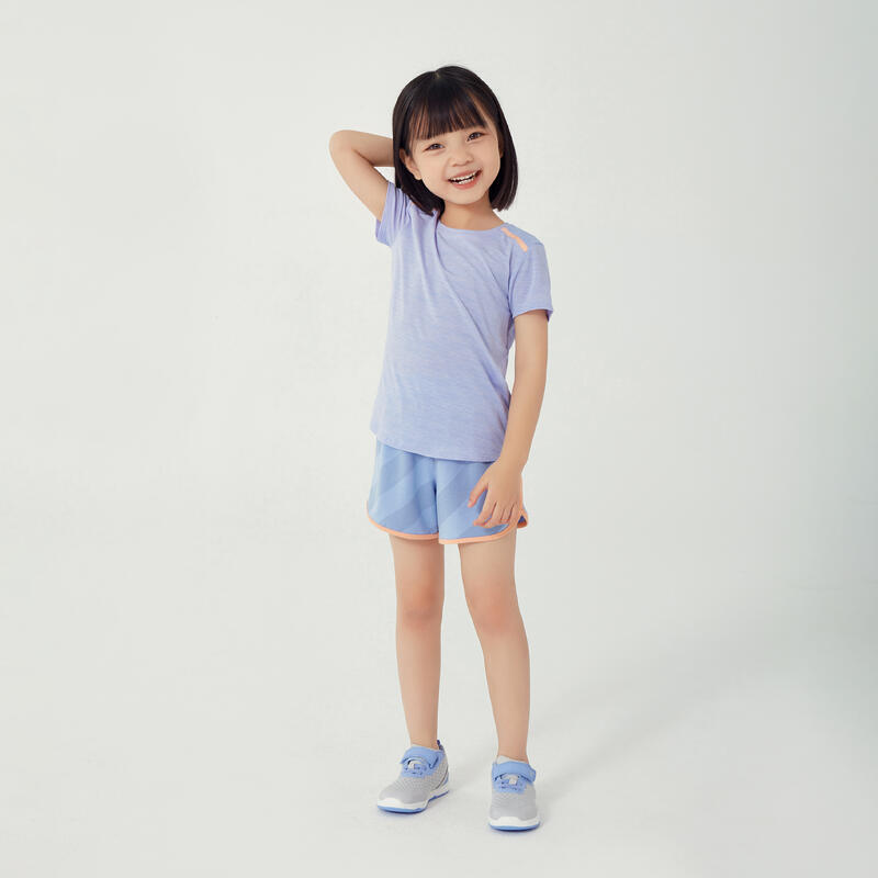 Girls' and Boys' Baby Gym Shorts 500 - Pastel Indigo