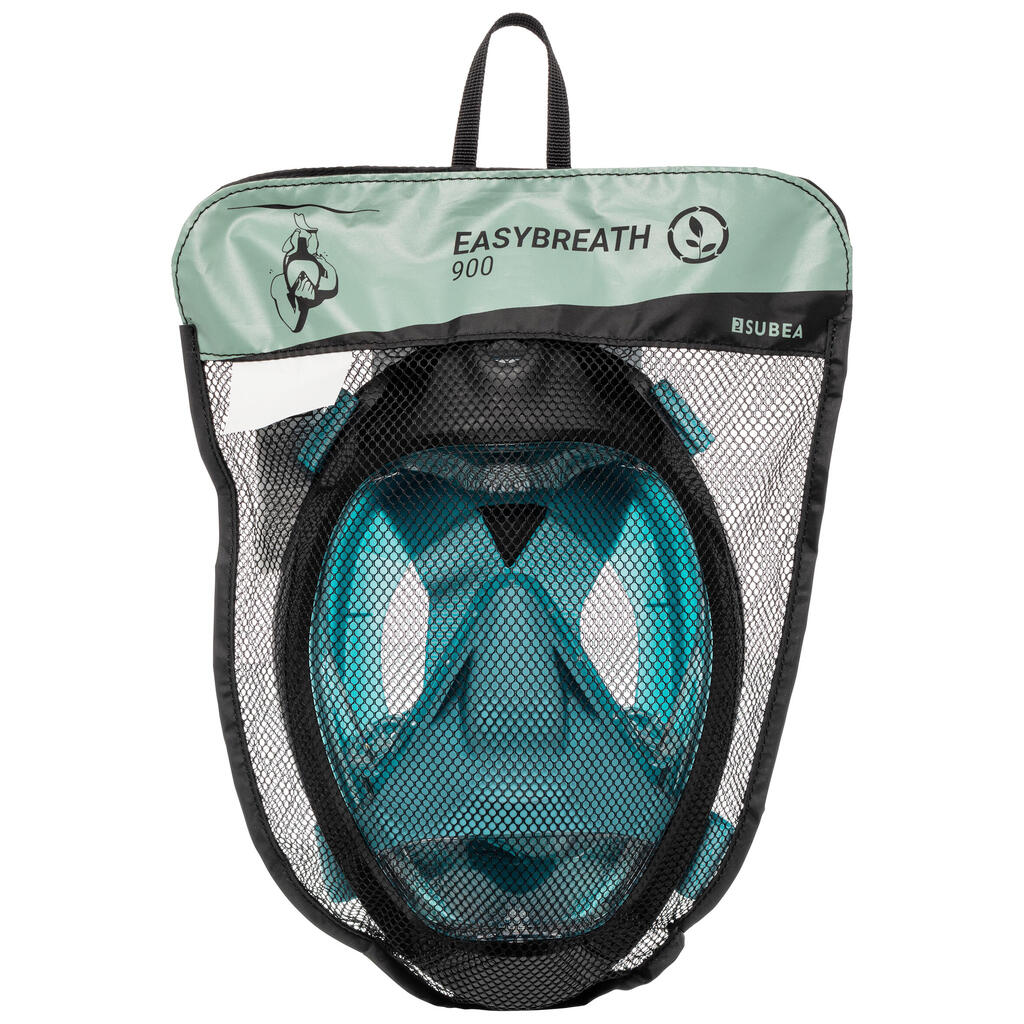 Suaugusiųjų nardymo kaukė „Easybreath 900“, juoda