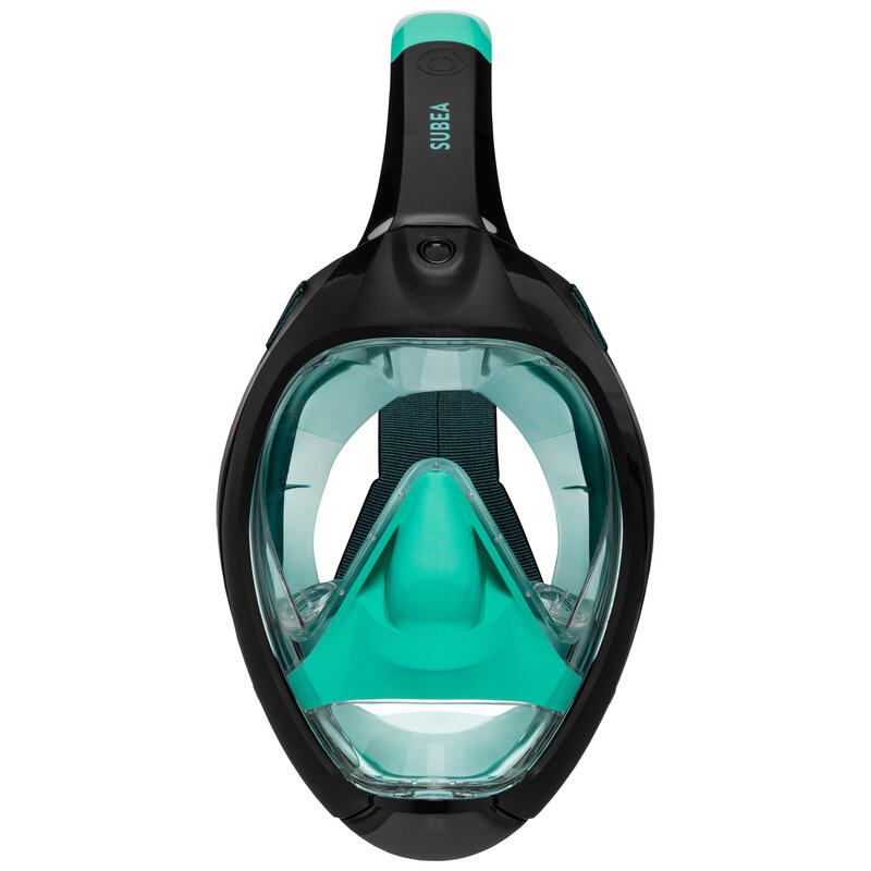 Maschera snorkeling adulto EASYBREATH 900 immersione verde 