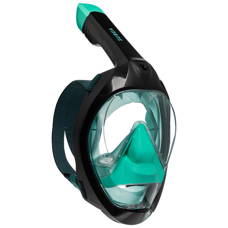 Maschera snorkeling adulto EASYBREATH 900 immersione verde 