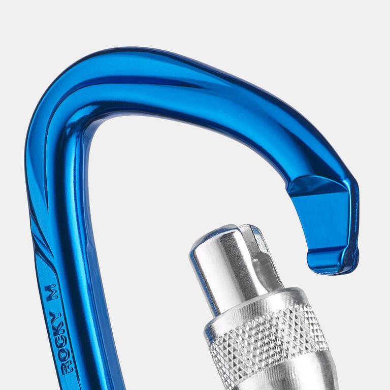 CARABINER SCREWGATE UNTUK PANJAT TEBING DAN PENDAKIAN - ROCKY M BIRU