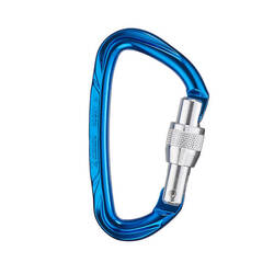 CLIMBING AND MOUNTAINEERING SCREWGATE CARABINER - ROCKY M BLUE