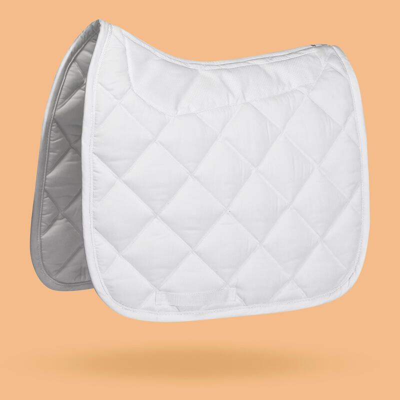 Tapis de selle équitation cheval DRESSAGE GRIPPY blanc