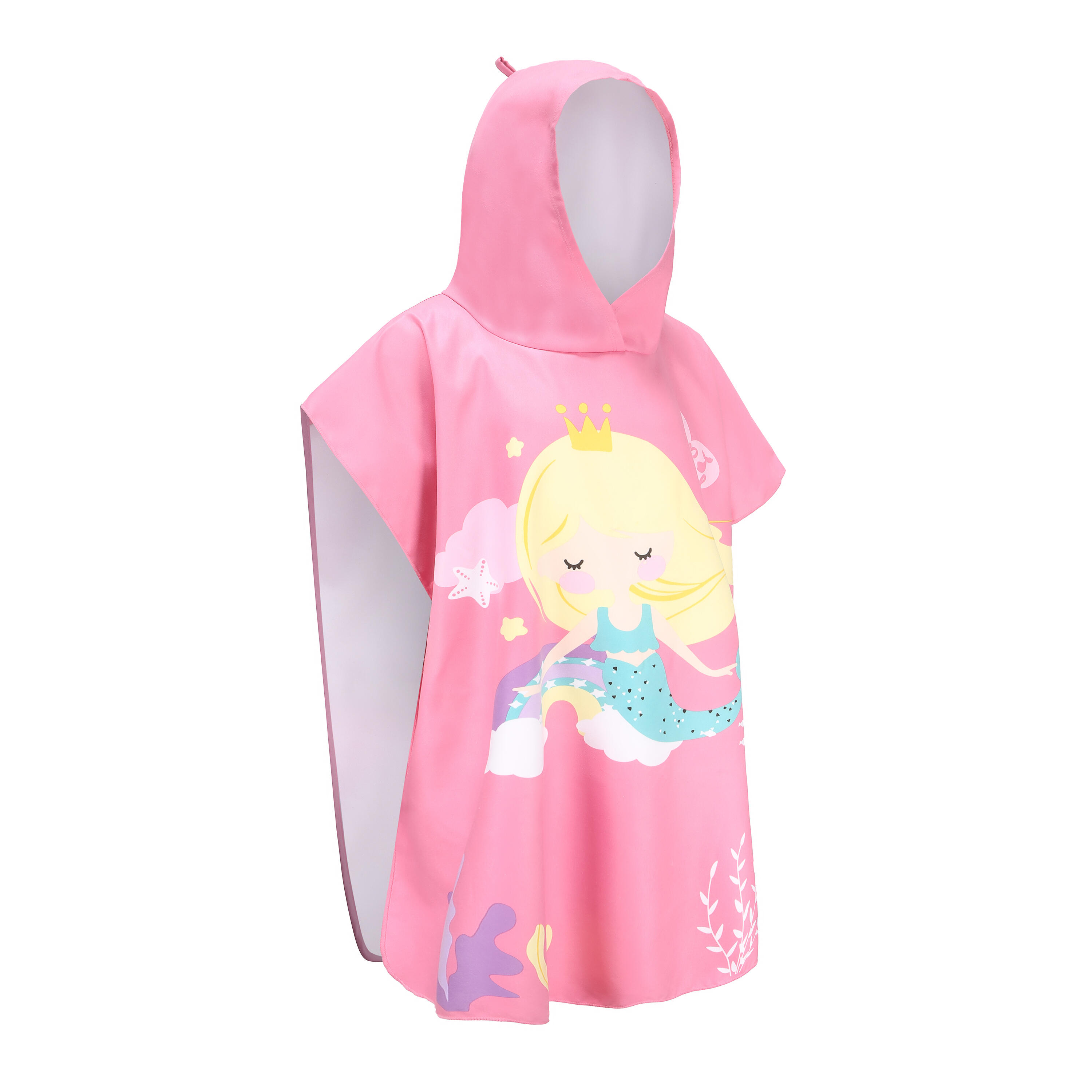 Kids swimming poncho mermaid pink