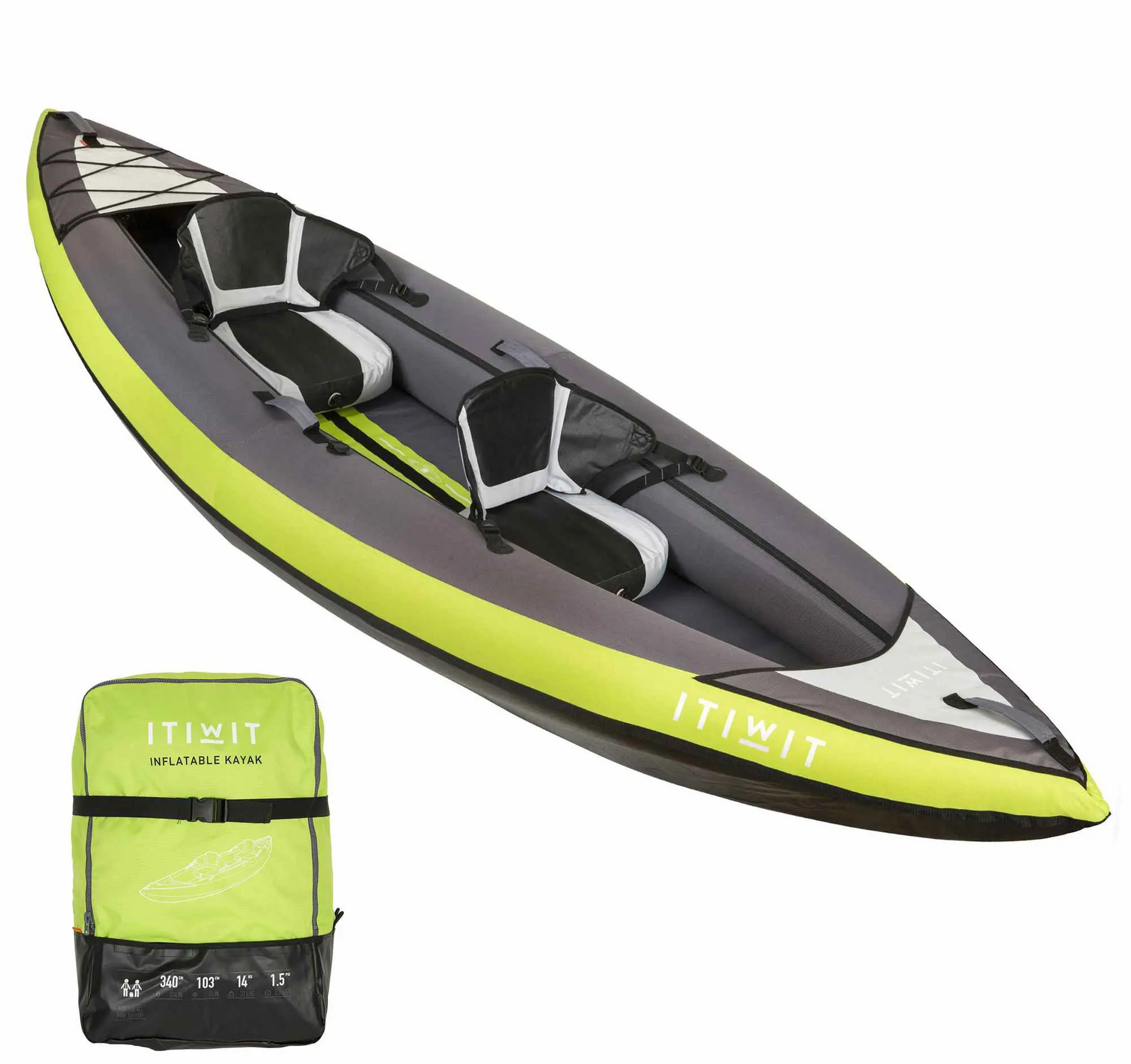 X100+ HIGH-PRESSURE DROP-STITCH FLOOR INFLATABLE TOURING KAYAK - 3 PERSON